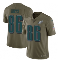 Youth Nike Eagles #86 Zach Ertz Olive Stitched NFL Limited 2017 Salute to Service Jersey