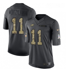 Youth Nike Philadelphia Eagles 11 Carson Wentz Limited Black 2016 Salute to Service Wentzylvania NFL Jersey