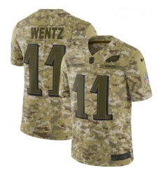 Youth Nike Philadelphia Eagles 11 Carson Wentz Limited Camo 2018 Salute to Service NFL Jersey