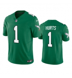 Youth Philadelphia Eagles 1 Jalen Hurts Green 2023 F U S E  Stitched Football Jersey