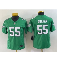 Youth Philadelphia Eagles 55 Brandon Graham Green 2023 F U S E  Stitched Football Jersey