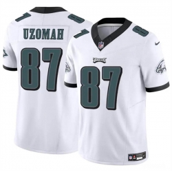 Youth Philadelphia Eagles 87 C J  Uzomah White 2023 F U S E Vapor Untouchable Limited Stitched Football Jersey