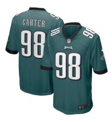 Youth Philadelphia Eagles 98 Jalen Carter Green 2023 Draft Stitched Football Jersey