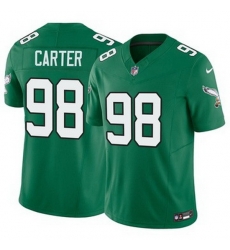 Youth Philadelphia Eagles Jalen Carter #98 Green Vapor Limited Stitched NFL Jersey