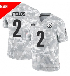 Men Pittsburgh Steelers #2 Justin Fields 2024 Arctic Camo Salute To Service Limited Stitched Football Jersey