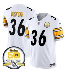 Men Pittsburgh Steelers 36 Jerome Bettis White 2024 F U S E 50th Anniversary Of Super Bowl IX Alternate Vapor Untouchable Limited Stitched Jersey