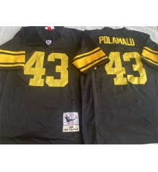 Men Pittsburgh Steelers 43 Troy Polamalu Black Color Rush Stitched Football Jersey Men Pittsburgh Steelers 43 Troy Polamalu Black Color Rush Stitched Football Jersey