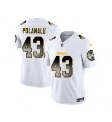 Men Pittsburgh Steelers 43 Troy Polamalu White 2023 F U S E  Smoke Vapor Untouchable Limited Stitched Jersey