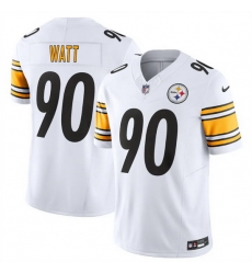 Men Pittsburgh Steelers 90 T J Watt White 2023 F.U.S.E. Vapor Untouchable Limited Jersey