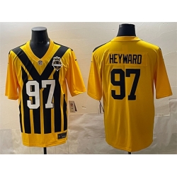 Men Pittsburgh Steelers 97 Cameron Heyward Gold 1933 Throwback Alternate Stitched Football Jersey
