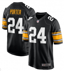 Men's Nike Joey Porter Jr. Black Pittsburgh Steelers #24 Stitched Game NFL Jersey