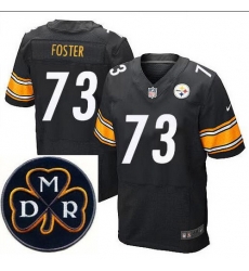 Men's Nike Pittsburgh Steelers #73 Ramon Foster Elite Black NFL MDR Dan Rooney Patch Jersey