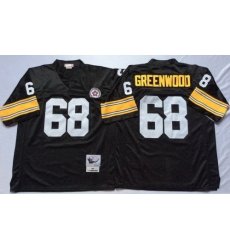 Mitchell And Ness Steelers #68 L C Greenwood Black Throwback Stitched NFL Jersey