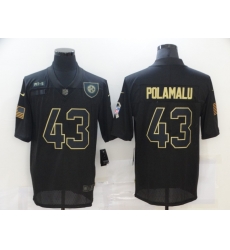 Nike Pittsburgh Steelers 43 Troy Polamalu Black 2020 Salute To Service Limited Jersey