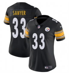 Women Pittsburgh Steelers 33 Jack Sawyer Black 2025 Draft Vapor Untouchable Limited Stitched Football Jersey