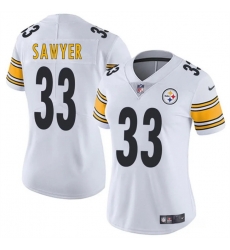 Women Pittsburgh Steelers 33 Jack Sawyer White 2025 Draft Vapor Untouchable Limited Stitched Football Jersey