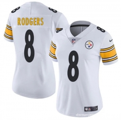 Women Pittsburgh Steelers 8 Aaron Rodgers White 2025 Vapor Untouchable Limited Stitched Football Jersey