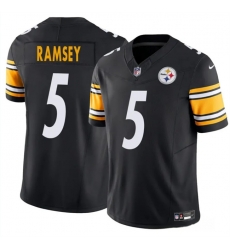 Youth Pittsburgh Steelers 5 Jalen Ramsey Black 2023 F U S E Vapor Untouchable Limited Stitched Football Jersey Youth Pittsburgh Steelers 5 Jalen Ramsey Black 2023 F U S E Vapor Untouchable Limited Stitched Football Jersey