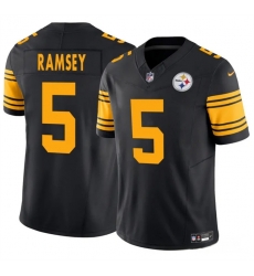 Youth Pittsburgh Steelers 5 Jalen Ramsey Black 2024 F U S E  Color Rush Limited Stitched Football Jersey