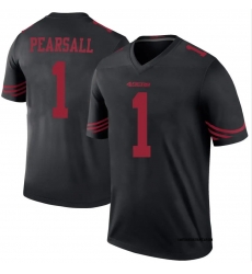 Men San Francisco 49ers 1 Ricky Pearsall Black 2025 F U S E Vapor Untouchable Limited Stitched Football Jersey