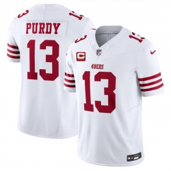 Men San Francisco 49ers 13 Brock Purdy White 2025 F U S E  With 3 Star C Patch Vapor Untouchable Limited Stitched Football Jersey