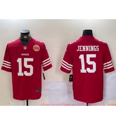 Men San Francisco 49ers 15 Jauan Jennings Red Vapor Untouchable Limited Stitched Jersey 3