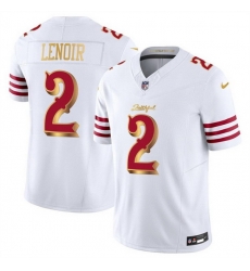 Men San Francisco 49ers 2 Deommodore Lenoir White Gold 2025 F U S E Rivalries Vapor Limited Stitched Football Jersey Men San Francisco 49ers 2 Deommodore Lenoir White Gold 2025 F U S E Rivalries Vapor Limited Stitched Football Jersey