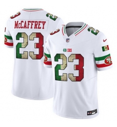 Men San Francisco 49ers 23 Christian McCaffrey White 2025 F U S E Mexico Vapor Limited Stitched Football Jersey Men San Francisco 49ers 23 Christian McCaffrey White 2025 F U S E Mexico Vapor Limited Stitched Football Jersey