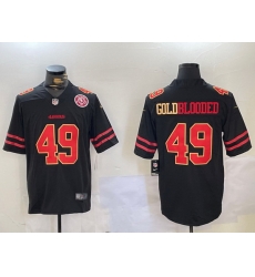 Men San Francisco 49ers 49 GoldBlooded Black Stitched Jersey