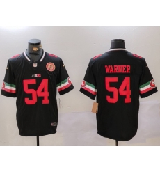 Men San Francisco 49ers 54 Fred Warner Black F U S E  Mexico With Gate Bridge Patch Vapor Limited Stitched Football Jersey