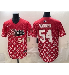 Men San Francisco 49ers 54 Fred Warner Red Limited Stitched Baseball Jersey