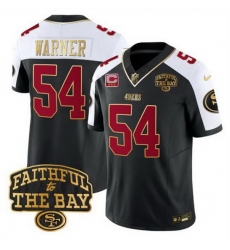 Men San Francisco 49ers 54 Fred warner Black Alternate 2025 F U S E  3 Star C With Faithful To The Bay Patch Limited V8 Stitched Football Jersey