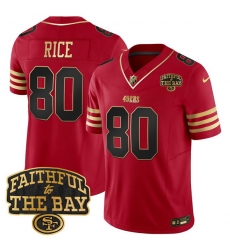 Men San Francisco 49ers 80 Jerry Rice Red 2025 F U S E Faithful To The Bay Patch Limited V8 Stitched Football Jersey Men San Francisco 49ers 80 Jerry Rice Red 2025 F U S E Faithful To The Bay Patch Limited V8 Stitched Football Jersey