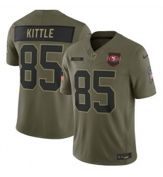 Men San Francisco 49ers 85 George kittle Olive 2025 Salute to Service Limited Stitched Football Jersey Men San Francisco 49ers 85 George kittle Olive 2025 Salute to Service Limited Stitched Football Jersey