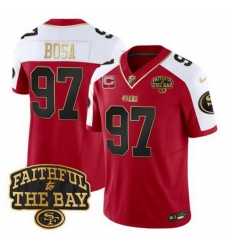 Men San Francisco 49ers 97 Nick Bosa Red Alternate 2025 F U S E 1 Star C With Faithful To The Bay Patch Limited V8 Stitched Football Jersey Men San Francisco 49ers 97 Nick Bosa Red Alternate 2025 F U S E 1 Star C With Faithful To The Bay Patch Limited V8 Stitched Football Jersey