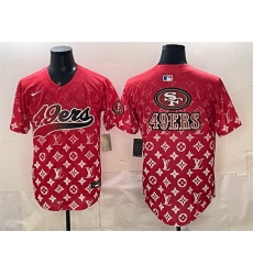 Men San Francisco 49ers Team Big Logo Red Limited Stitched Baseball Jersey 1 Men San Francisco 49ers Team Big Logo Red Limited Stitched Baseball Jersey 1