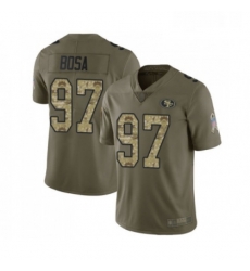 Mens San Francisco 49ers 97 Nick Bosa Limited Olive Camo 2017 Salute to Service Football Jersey