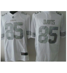 Nike San Francisco 49ers 85 Vernon Davis White Limited Platinum NFL Jersey