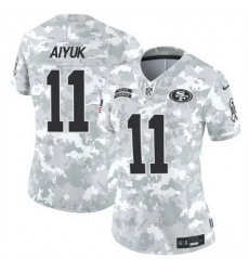 Women San Francisco 49ers 11 Brandon Aiyuk 2024 F U S E Arctic Camo Salute To Service Limited Stitched Jersey