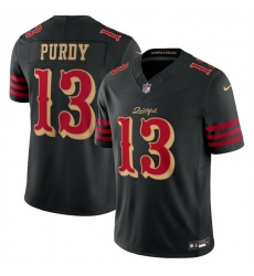 Women San Francisco 49ers 13 Brock Purdy Black 2025 F U S E Rivalries Vapor Limited Stitched Football Jersey