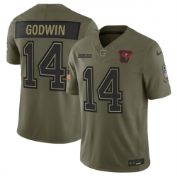 Men Tampa Bay Buccaneers 14 Chris Godwin Jr  Olive 2025 F U S E  Salute to Service Limited Stitched Football Jersey