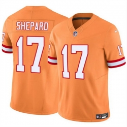 Men Tampa Bay Buccaneers 17 Sterling Shepard Orange F U S E  Throwback Limited Stitched Jersey