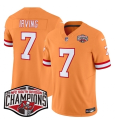 Men Tampa Bay Buccaneers 7 Bucky Irving Orange F U S E  2024 NFC South Champions Limited Stitched Jersey