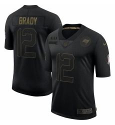 Men's Tampa Bay Buccaneers #12 Tom Brady Black Nike 2020 Salute To Service Limited Jersey