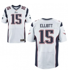 Men New England Patriots #15 Ezekiel Elliott White Vapor Limited Stitched Jersey