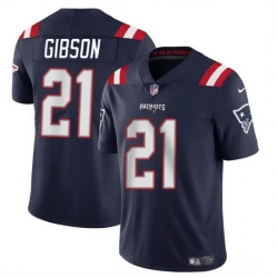 Men New England Patriots 21 Antonio Gibsonz Navy Vapor Limited Stitched Football Jersey