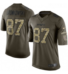 Mens Nike New England Patriots 87 Rob Gronkowski Limited Green Salute to Service NFL Jersey