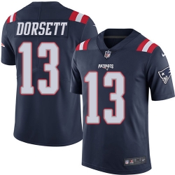 Nike Patriots #13 Phillip Dorsett Navy Blue Mens Stitched NFL Limited Rush Jersey