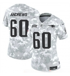 Women New England Patriots 60 David Andrews 2024 F U S E Arctic Camo Salute To Service Limited Stitched Jersey