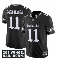 Men Seattle Seahawks 11 Jaxon Smith Njigba Black 2025 F U S E 27Gothic Rain City Shadows Edition 27 Vapor Limited Stitched Football Jersey Men Seattle Seahawks 11 Jaxon Smith Njigba Black 2025 F U S E 27Gothic Rain City Shadows Edition 27 Vapor Limited Stitched Football Jersey